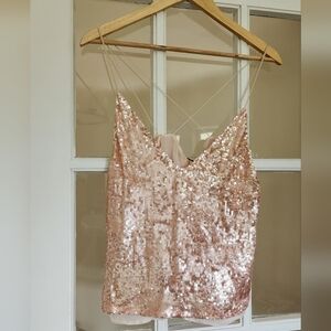 Free People pink sequin tank